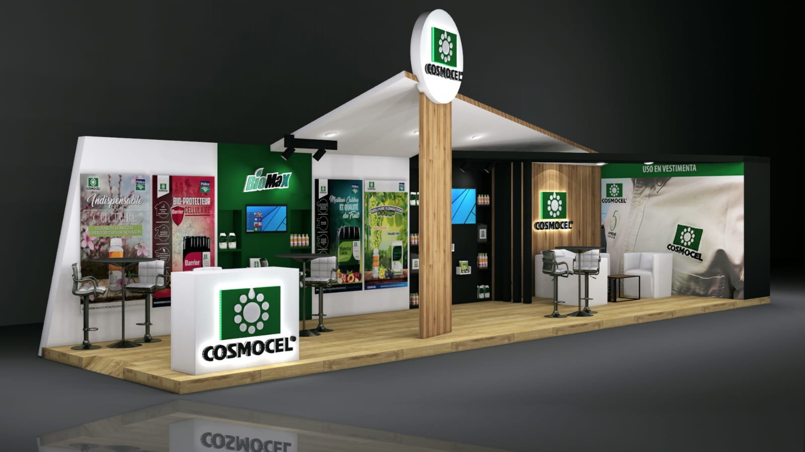 Maquette 3D — Stand Cosmocel, SIAM 2024
