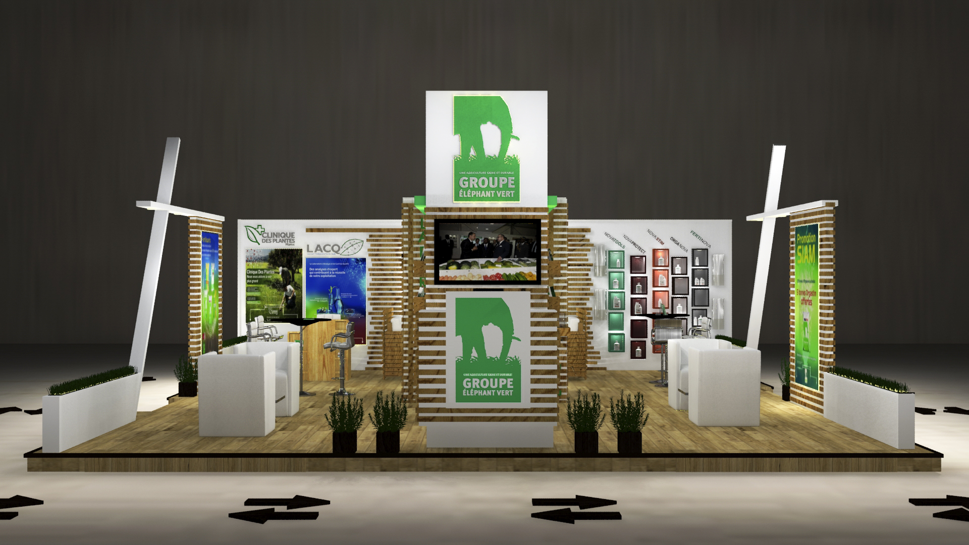 Maquette 3D — Stand Éléphant Vert, SIAM 2018