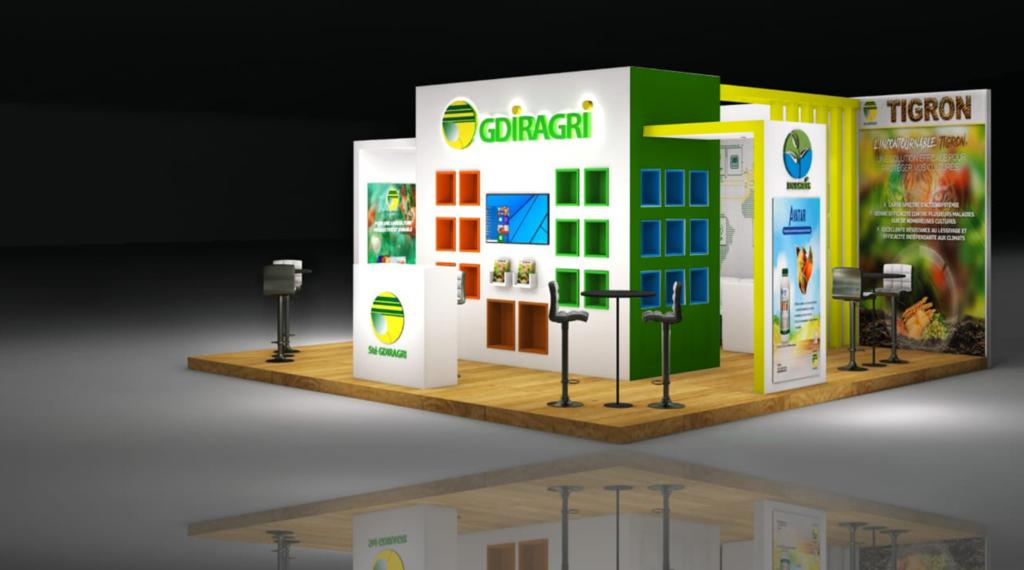 Maquette 3D — Stand GDIRAGRI, Salon des Fruits Rouges 2023